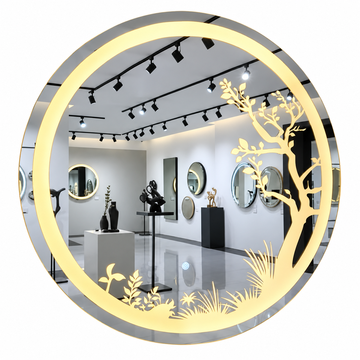 Golden Glow LED Mirror
