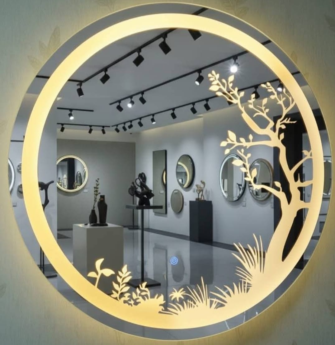 Golden Glow LED Mirror